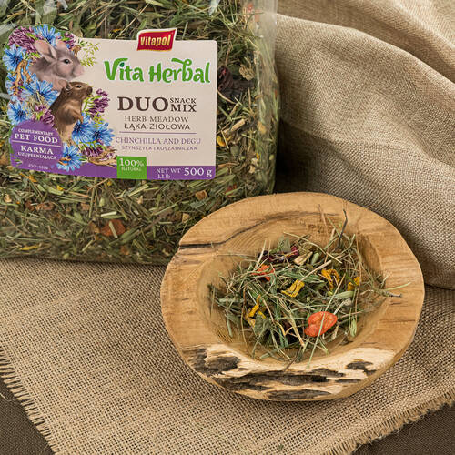 Vita Herbal Duo Snack łąka ziołowa 500g - szynszyla, koszatniczka
