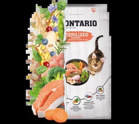 Ontario Cat Sterilised Salmon 0,4kg - karma sucha dla kota /łosoś/
