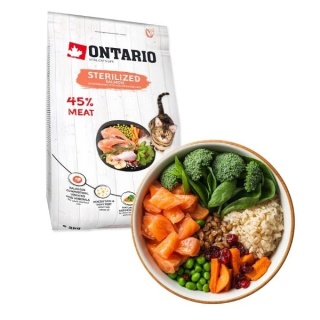 Ontario Cat Sterilised Salmon 2kg - karma sucha dla kota /łosoś/