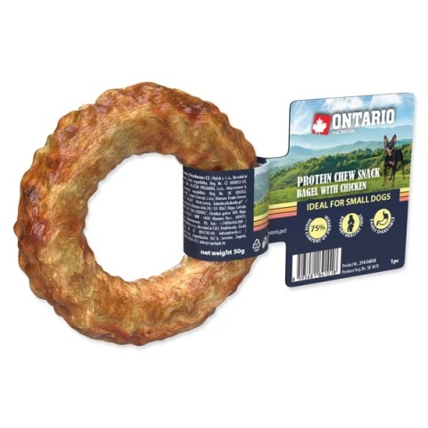 Ontario Protein przysmak z kurczaka /bajgiel do żucia 8,9 cm/