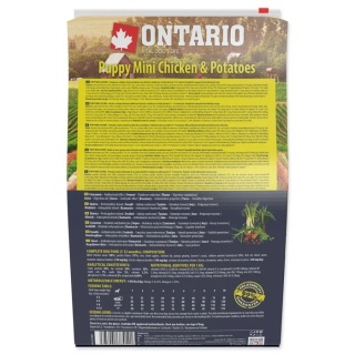 Ontario Puppy Mini karma sucha dla szczeniąt 2,25kg /kurczak, ziemniaki, zioła/