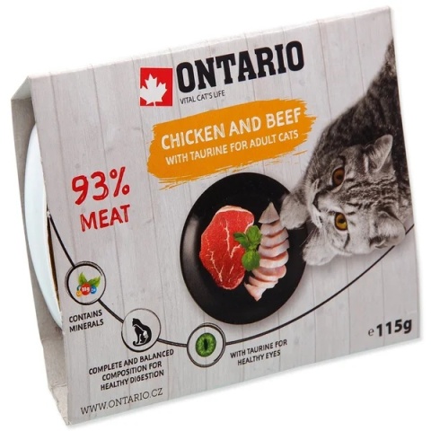 Ontario karma mokra dla kota 115g /tacka kurczak-wołowina/