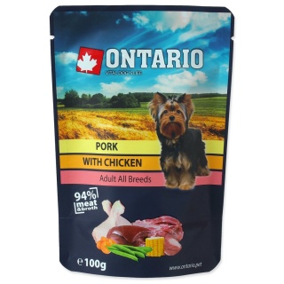 Ontario karma mokra dla psa 100g /wieprzowina i kurczak w rosole/