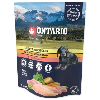 Ontario karma mokra dla psa 300g /indyk, kurczak z warzywami w bulionie/