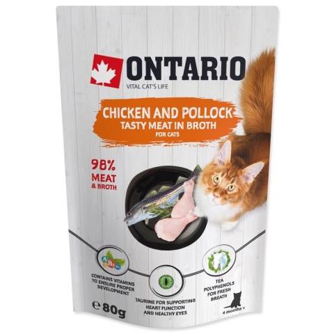 Ontario kurczak i mintaj w rosole 80g /saszetka/