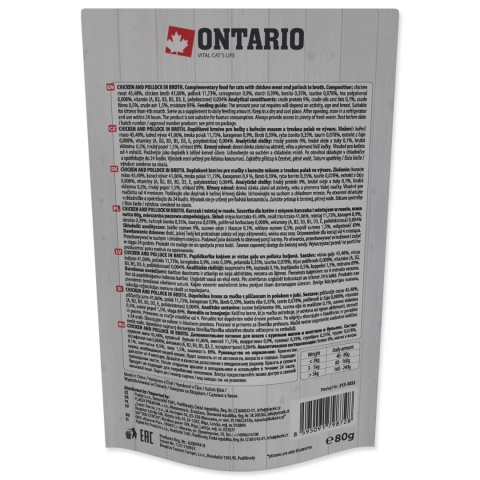 Ontario kurczak i mintaj w rosole 80g /saszetka/