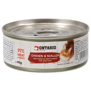 Ontario kurczak i przegrzebki 95g /puszka/ karma mokra dla kota