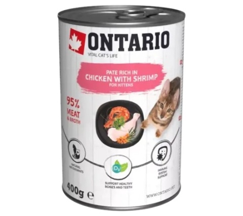 Ontario mokra karma dla kociąt 400g /kurczak, krewetki/