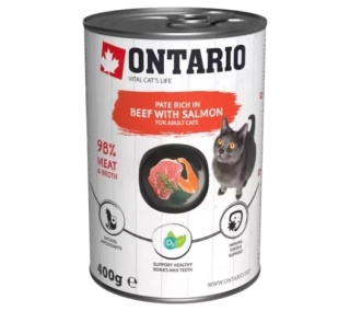 Ontario mokra karma dla kociąt 400g /wołowina, łosoś, spirulina/