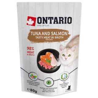 Ontario tuńczyk i łosoś w rosole 80g /saszetka/